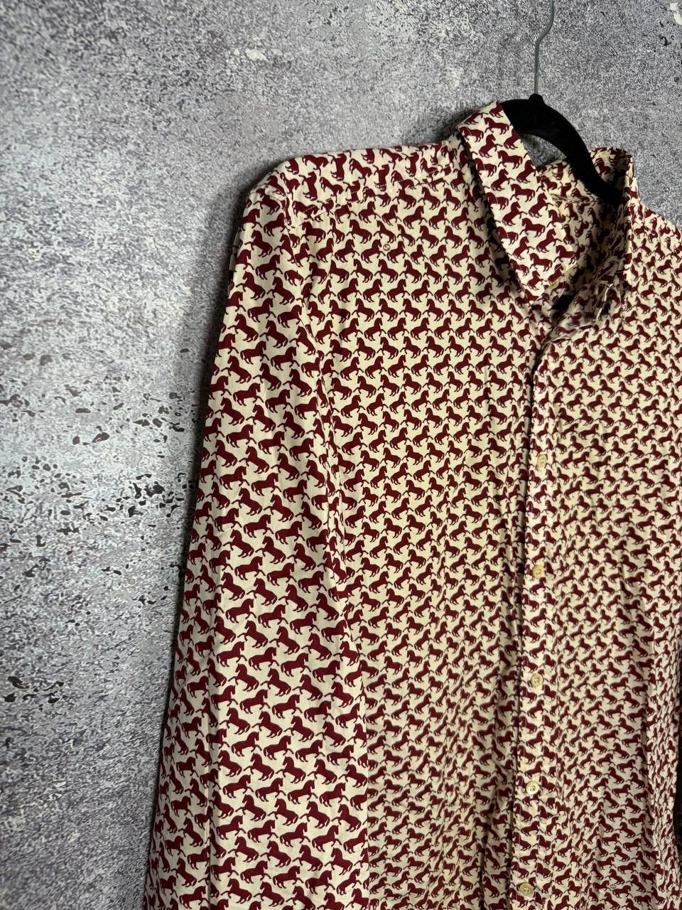 Gucci GUCCI Shirt Button Up Printed Monogram Horsebit Slim Fit Red Size US M / EU 48-50 / 2 - 3 Thumbnail