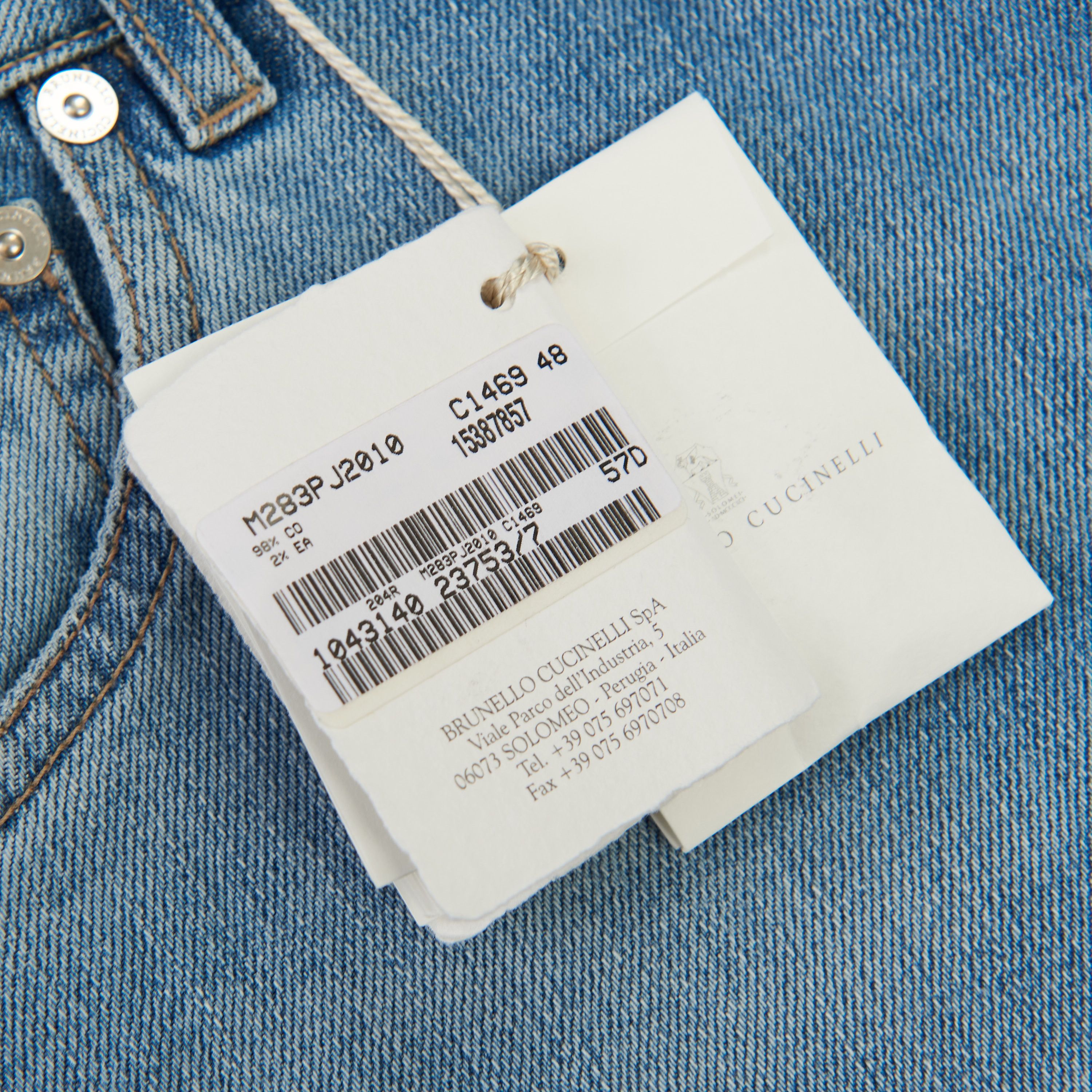 Brunello Cucinelli Slim Fit Five Pocket Jeans In Light Blue Denim Size US 44 / EU 60 - 11 Thumbnail