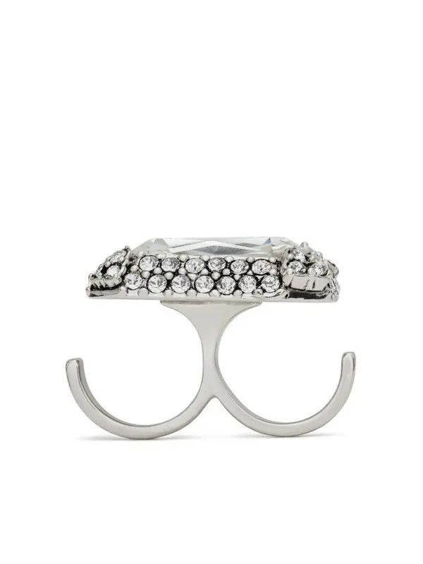 Saint Laurent Paris o1bcso1str0226 Size:07/Knuckle Duster Ring in Silver Size ONE SIZE - 2 Thumbnail