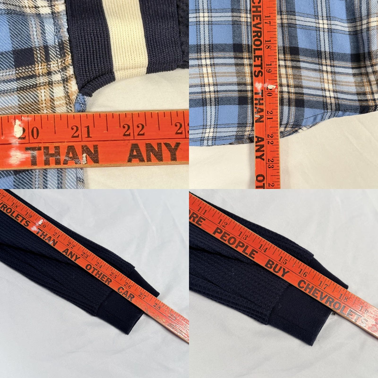 Vintage SO Plaid Flannel Rugby Shirt LS Button Front Waffle Knit Oversized Slim Juniors S Blue Womens Size S / US 4 / IT 40 - 8 Thumbnail