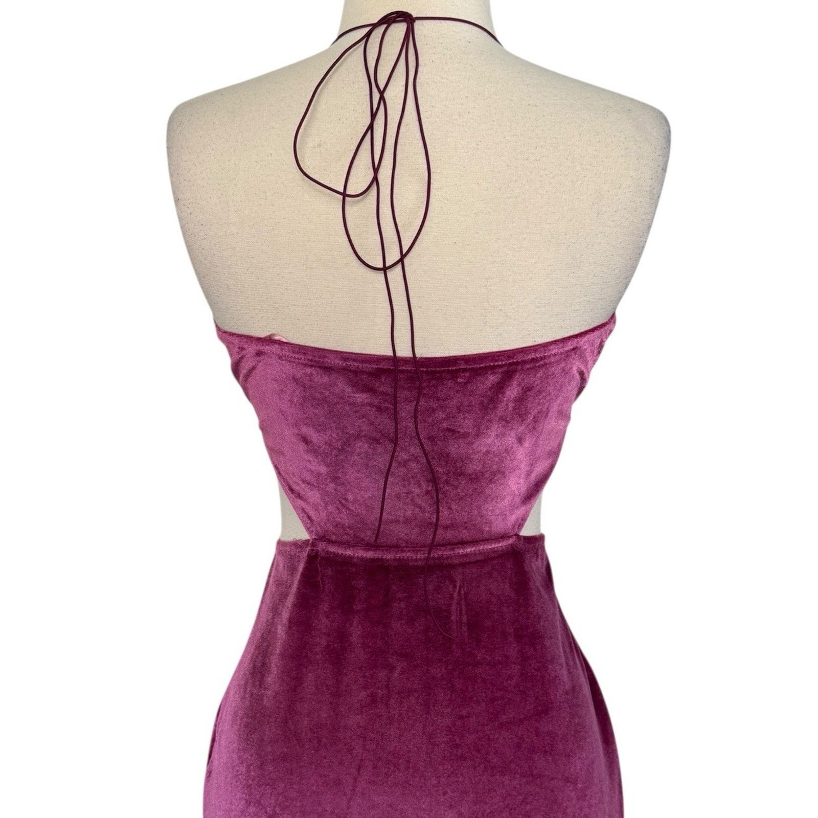 Other ET CLET Sunset Lovers Night Moves Cut Out Midi Dress Velvet Size L / US 10 / IT 46 - 9 Thumbnail