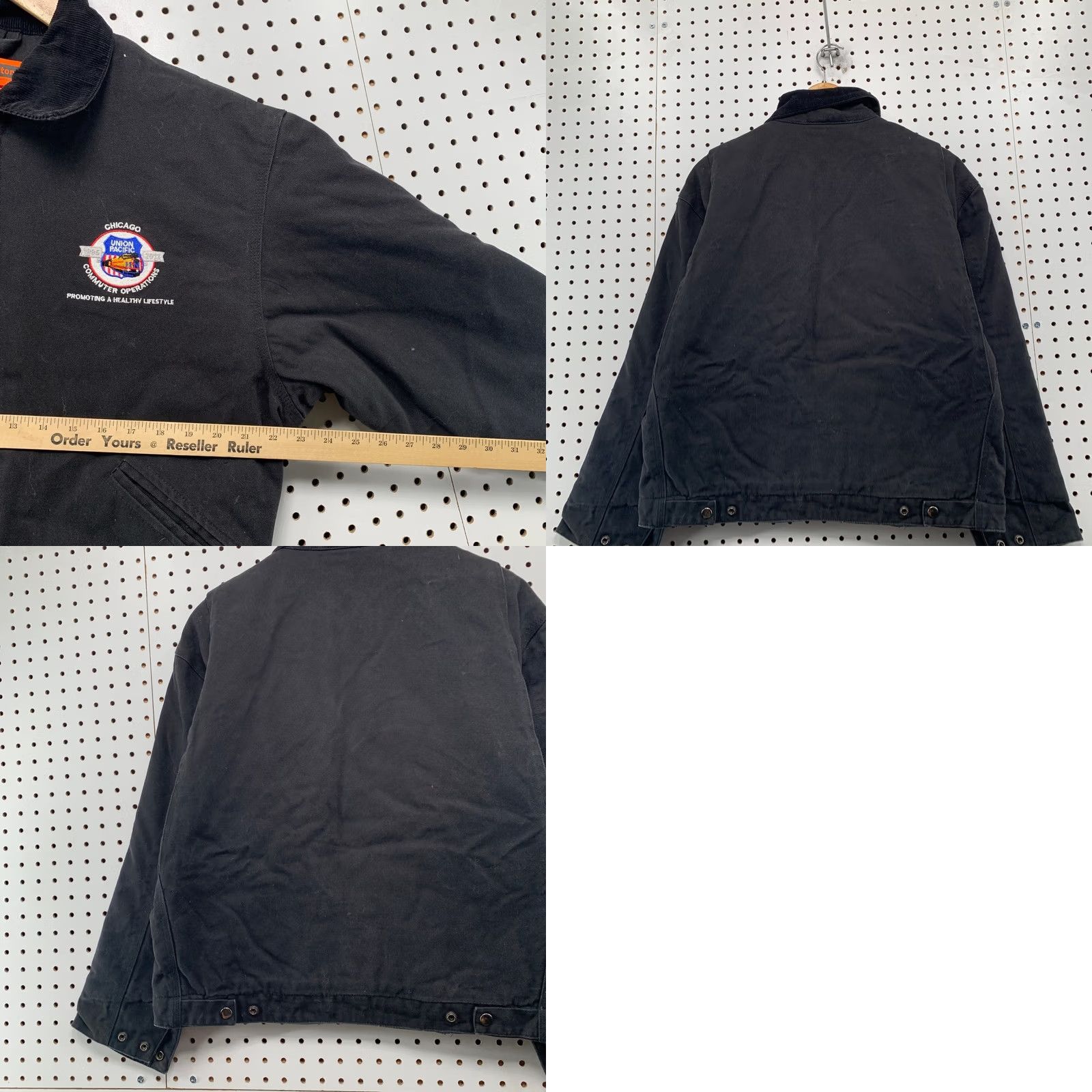 CLOT CornerStone Detroit Jacket Men Small Black Duck Cloth Workwear Union Pacific 10s Size US S / EU 44-46 / 1 - 9 Thumbnail