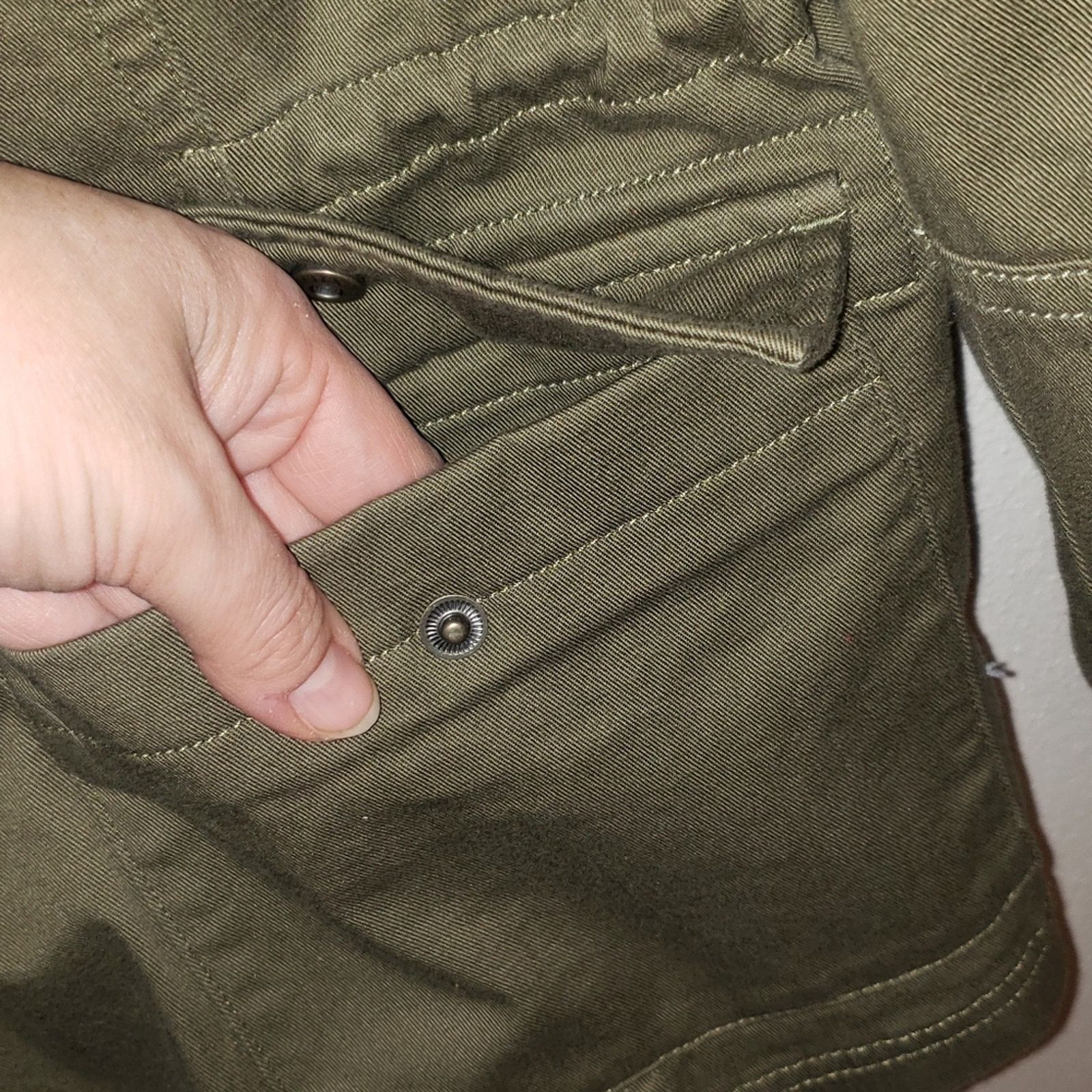 Orvis Orvis Drawstring waist Cotton Button Shacket Jacket Olive Sm Size S / US 4 / IT 40 - 3 Thumbnail