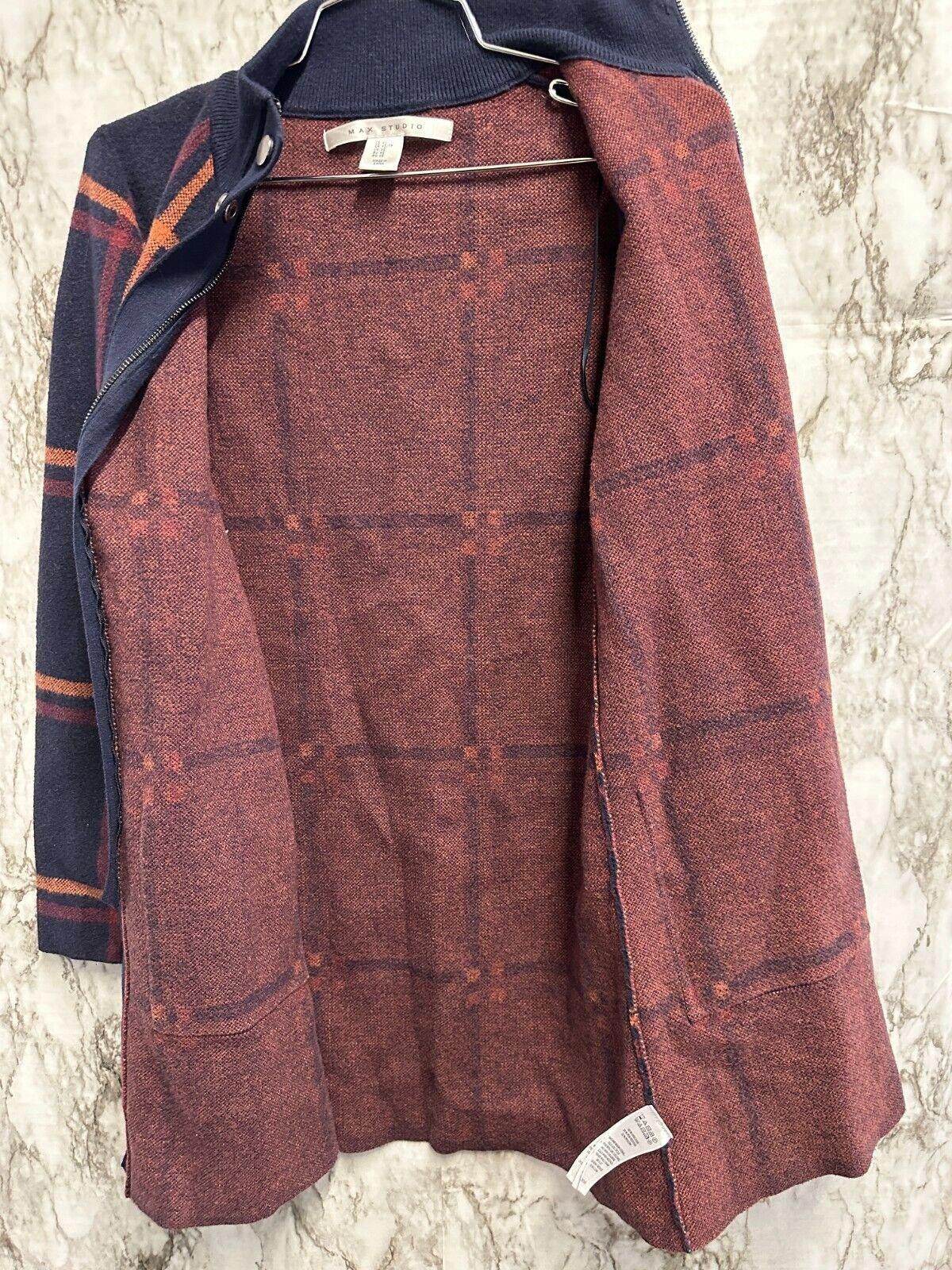 Designer Max Studio longline plaid sweater/jacket Women size XS Size XS / US 0-2 / IT 36-38 - 7 Thumbnail