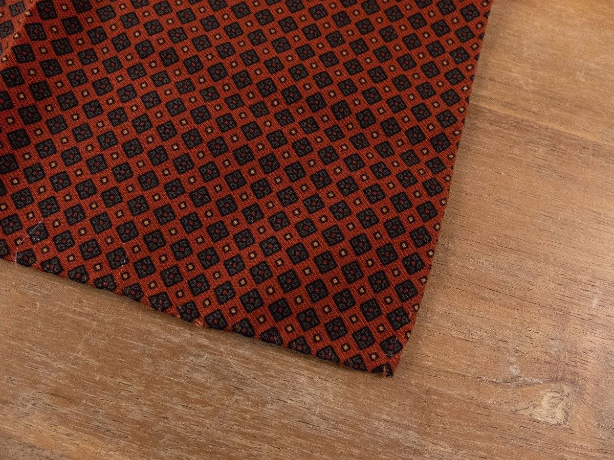 Lardini LARDINI orange geometric print wool pocket square Size ONE SIZE - 2 Thumbnail