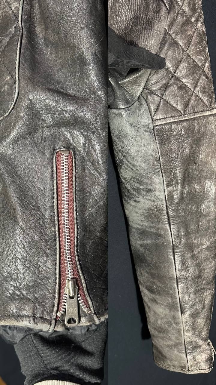Genuine Leather × Leather Real Leather Jacket Vintage Motorcycle Biker Retro Racer Size L / US 10 / IT 46 - 8 Thumbnail
