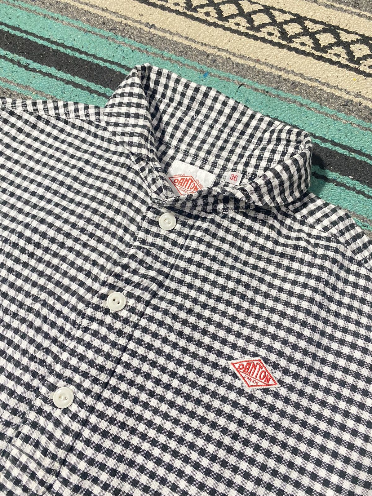 Danton Danton Shawl Collar Gingham Check Longsleeve Shirt Size US M / EU 48-50 / 2 - 2 Thumbnail