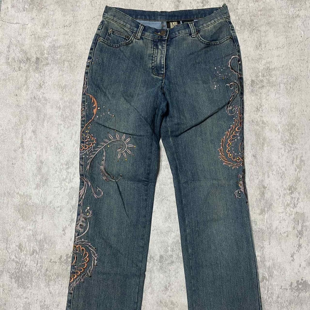 Other Y2K embroidered low-rise jeans with stretchy waistband Size 32" / US 10 / IT 46 - 4 Thumbnail