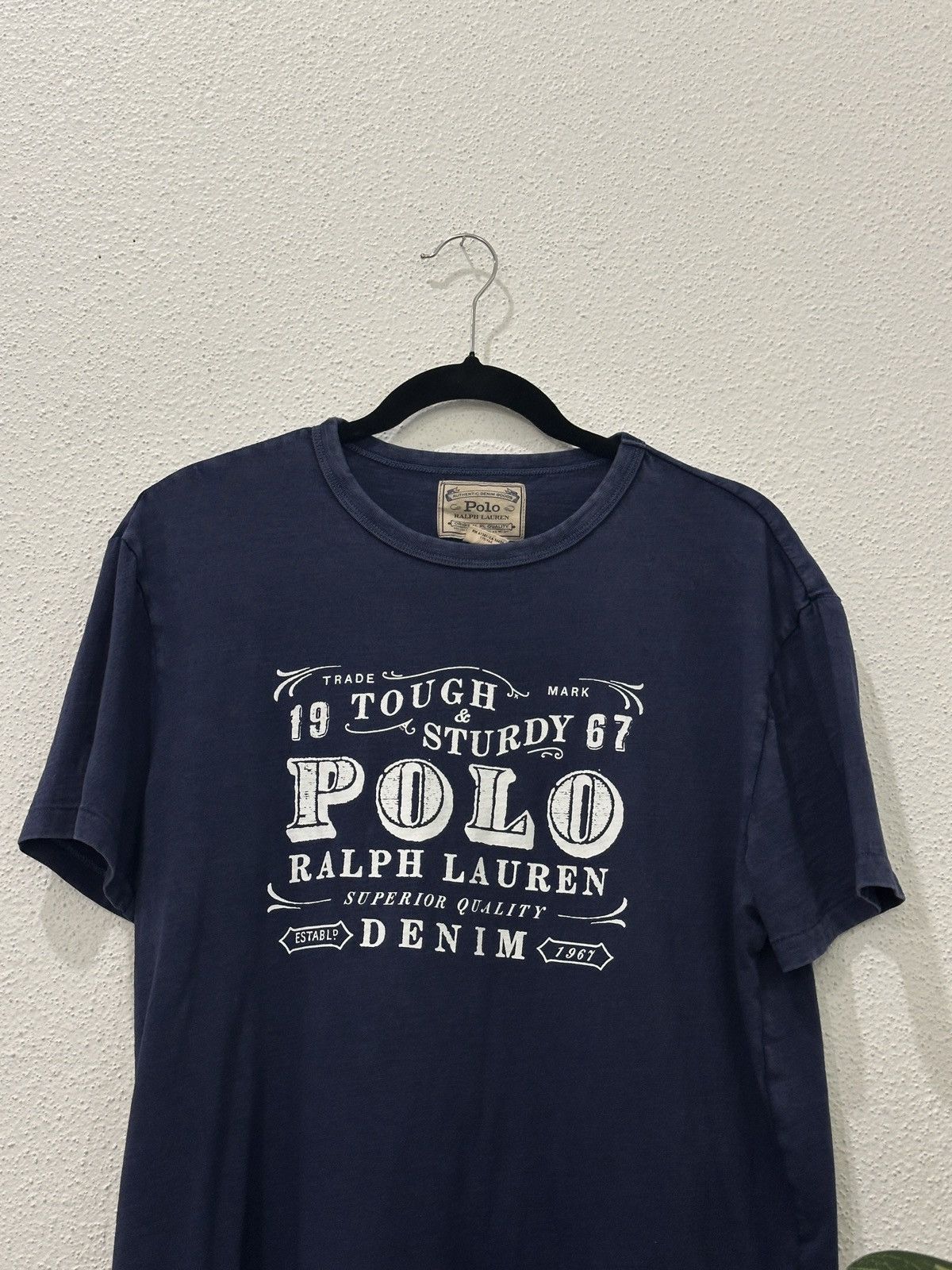 Polo Ralph Lauren Polo Ralph Lauren Men's Navy 1967 "Tough and Sturdy" Tee M Size US M / EU 48-50 / 2 - 2 Thumbnail