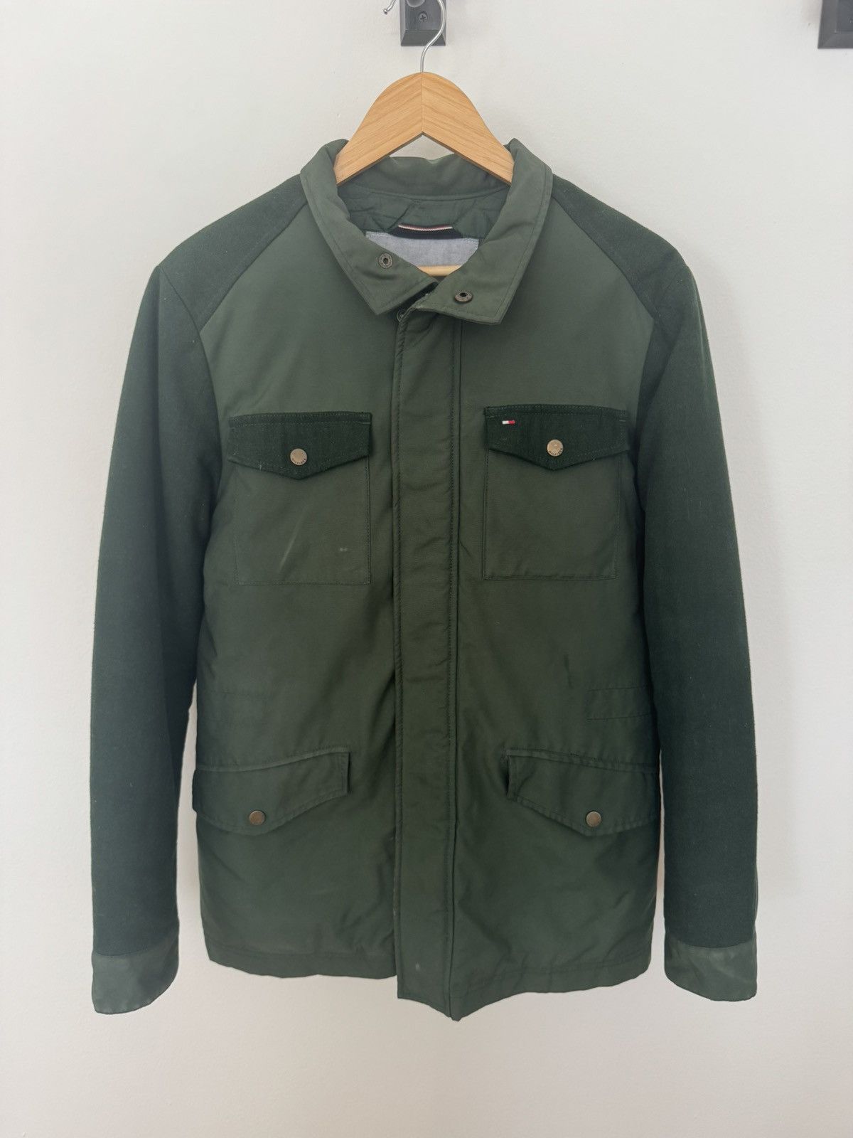 Tommy Hilfiger Tommy Hilfiger Mixed Media Field Jacket – Olive Green / Army Size US S / EU 44-46 / 1 - 1 Thumbnail