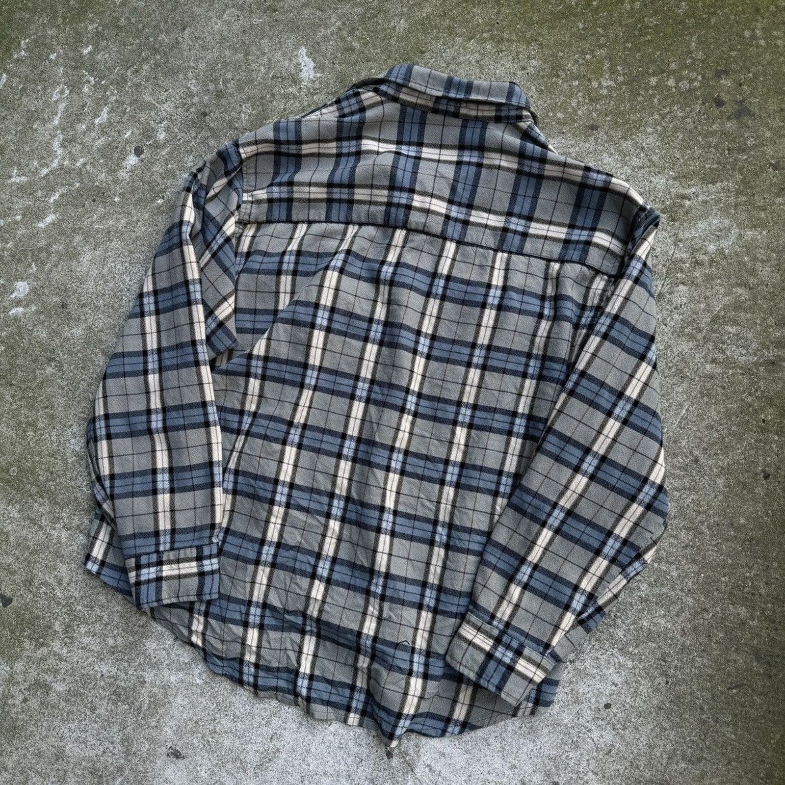 Vintage Thrashed Faded Distressed Plaid Flannel Shirt ERD Grunge Size US XL / EU 56 / 4 - 12 Thumbnail