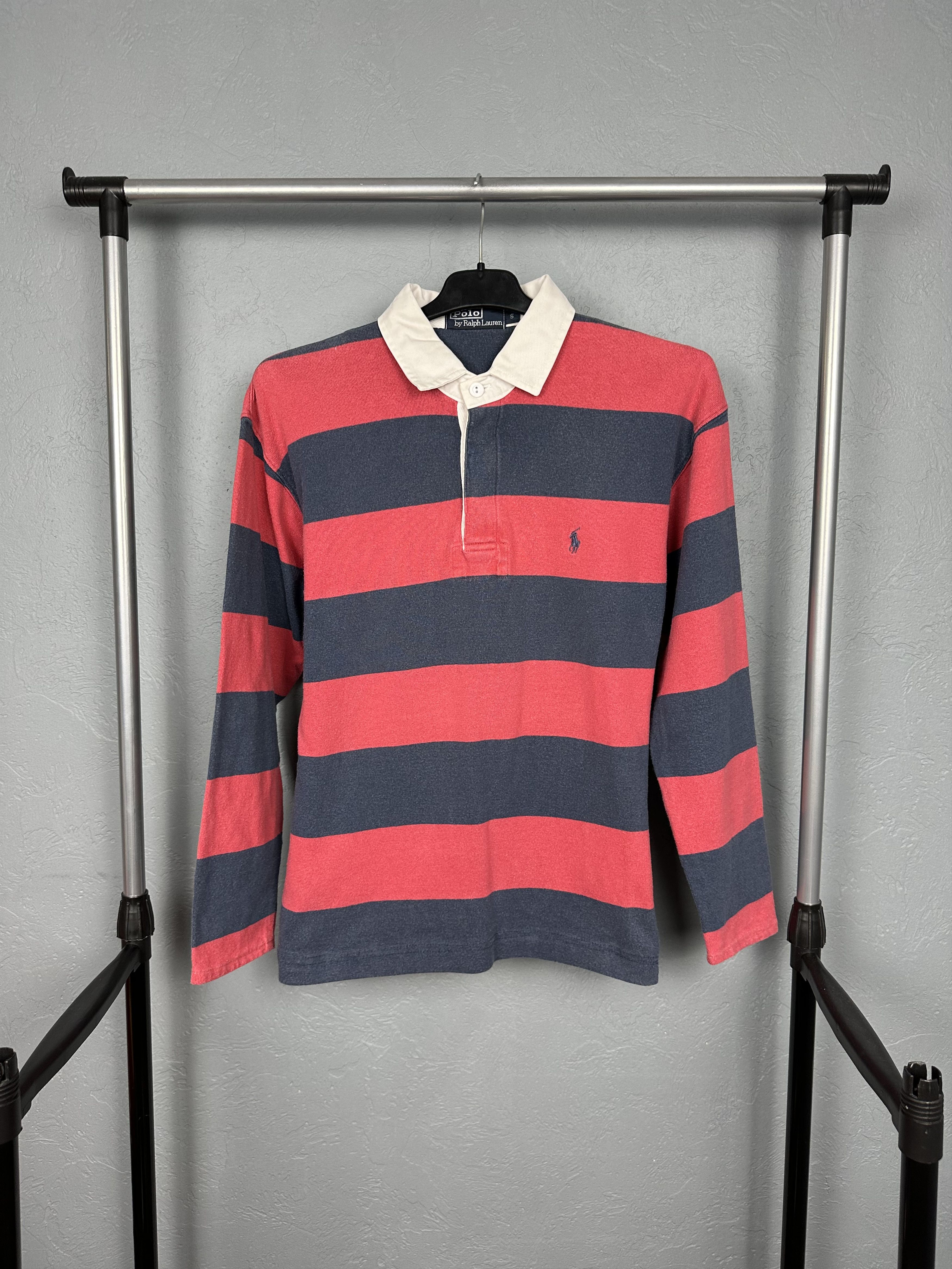 Polo Ralph Lauren Polo Ralph Lauren Vintage Mens Rugby Long Sleeve Polo Shirt Size US S / EU 44-46 / 1 - 1 Thumbnail