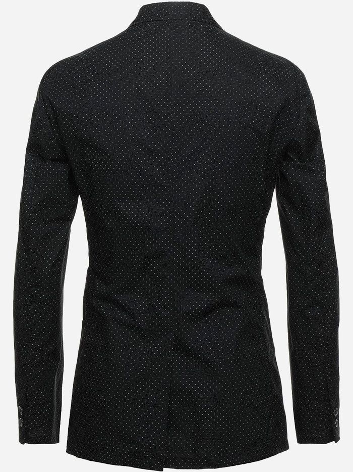 Dolce & Gabbana o1y0125 Polka Dots Double-Breasted Blazer in Black Size US M / EU 48-50 / 2 - 4 Thumbnail