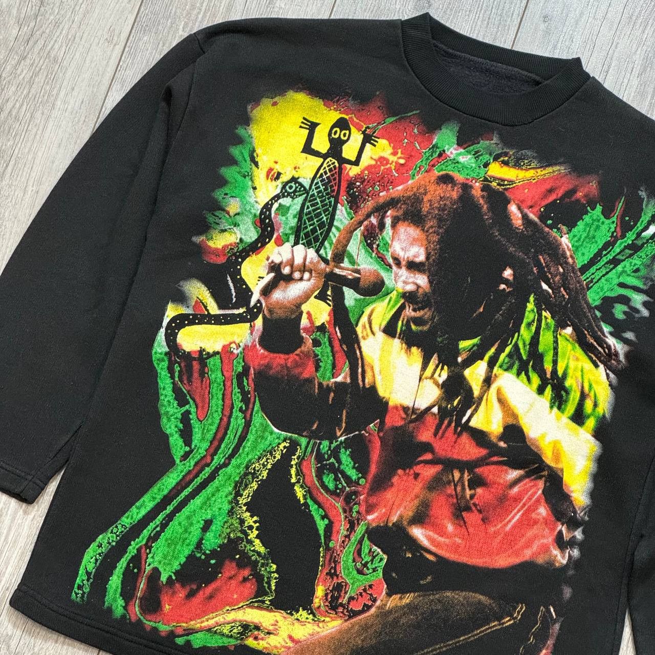 Bob Marley × Vintage Vintage 90s Bob Marley Rasta Revolution Long Sleeve Size US L / EU 52-54 / 3 - 2 Thumbnail