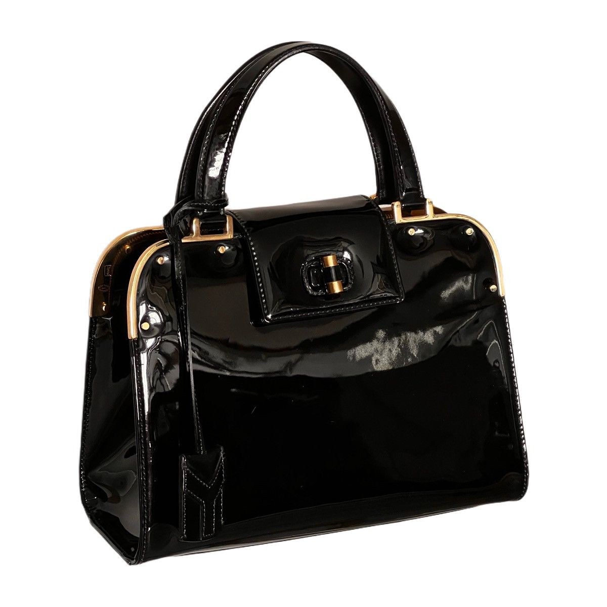Yves Saint Laurent Yves Saint Laurent Patent Leather Uptown Handbag Size ONE SIZE - 1 Thumbnail