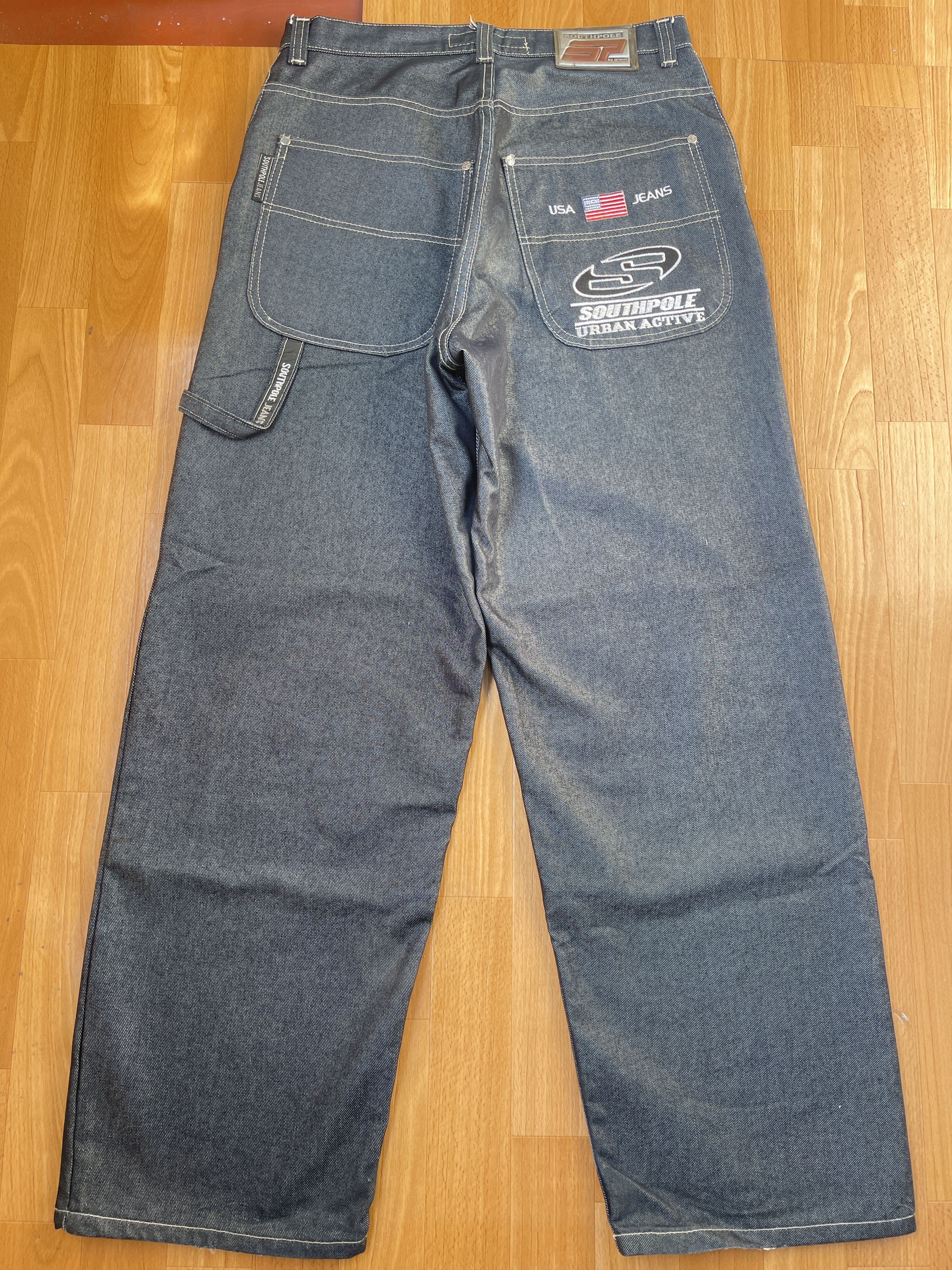 Southpole Southpole jeans, shiny gray silver vintage baggy, 90s Y2K 32 Size US 32 / EU 48 - 1 Thumbnail