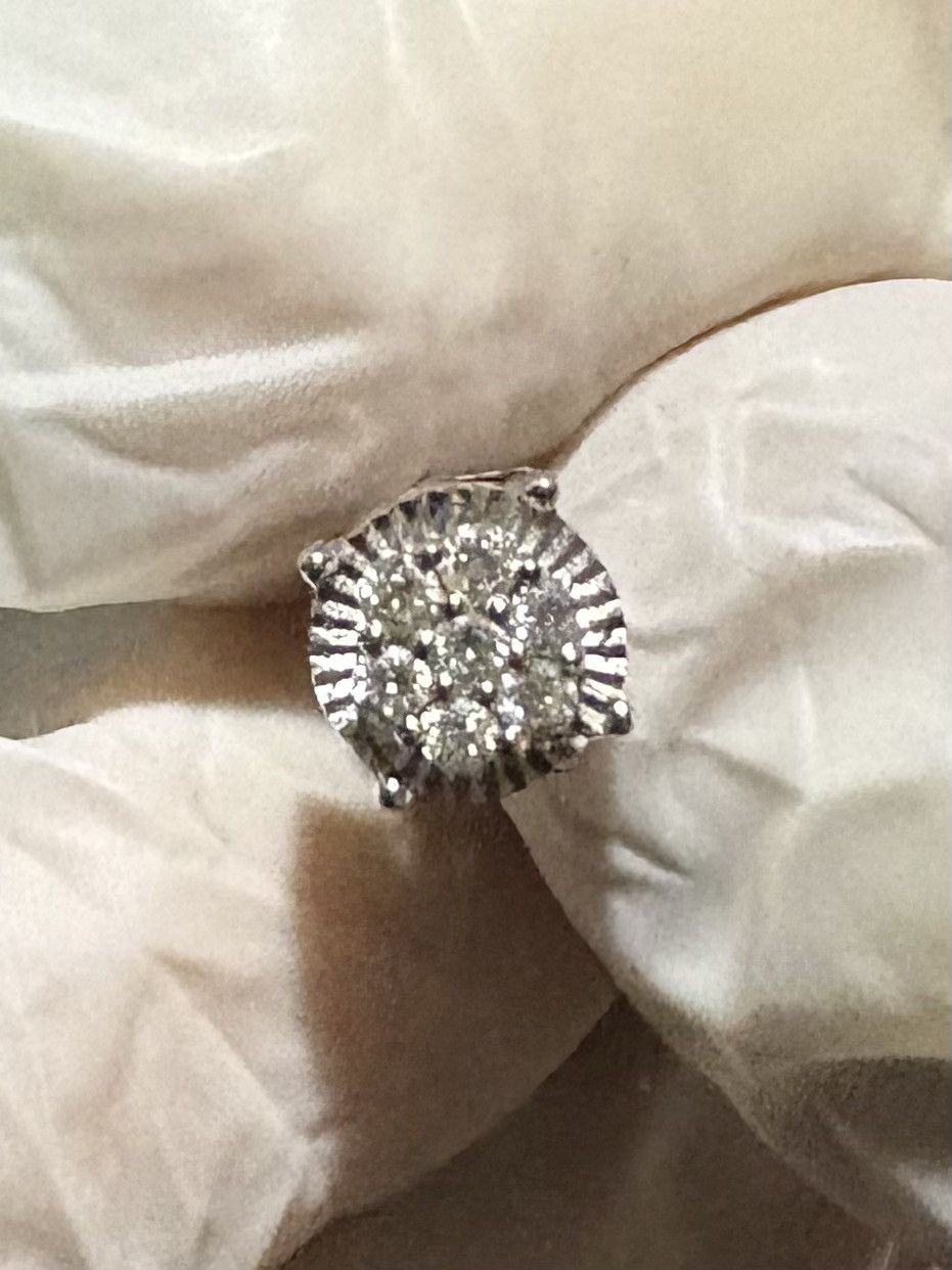 Other 925 Sterling Silver Single Earring with Lab Diamonds Size ONE SIZE - 1 Thumbnail