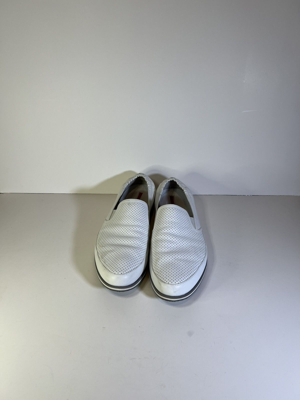 Prada Prada Leather Pique Slip-on St. Tropez sneakers in white Size US 7.5 / EU 40-41 - 2 Thumbnail