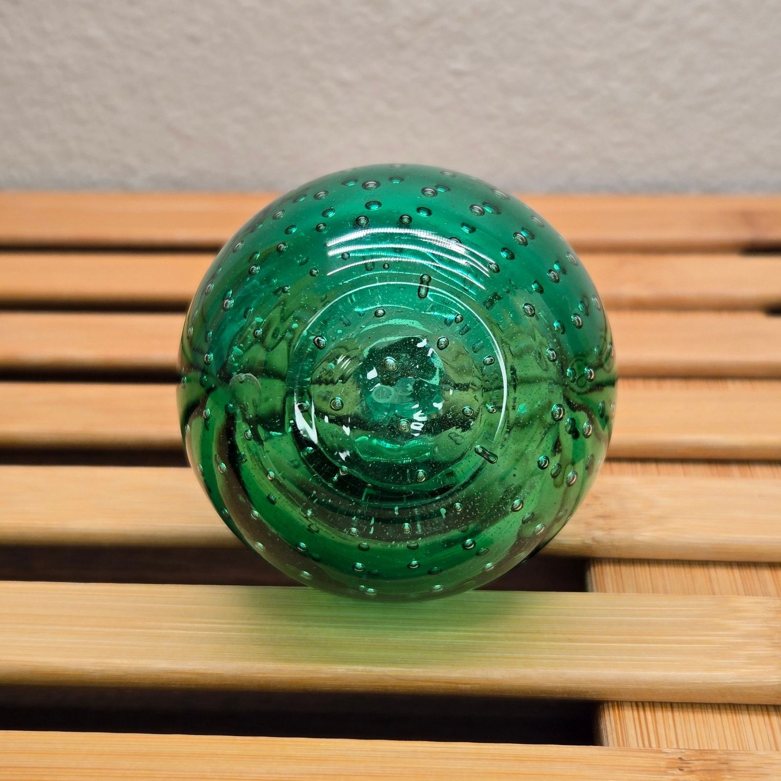 Murano Art Deco Emerald Bubble Glass Perfume Atomizer Hand Blown Size ONE SIZE - 10 Thumbnail