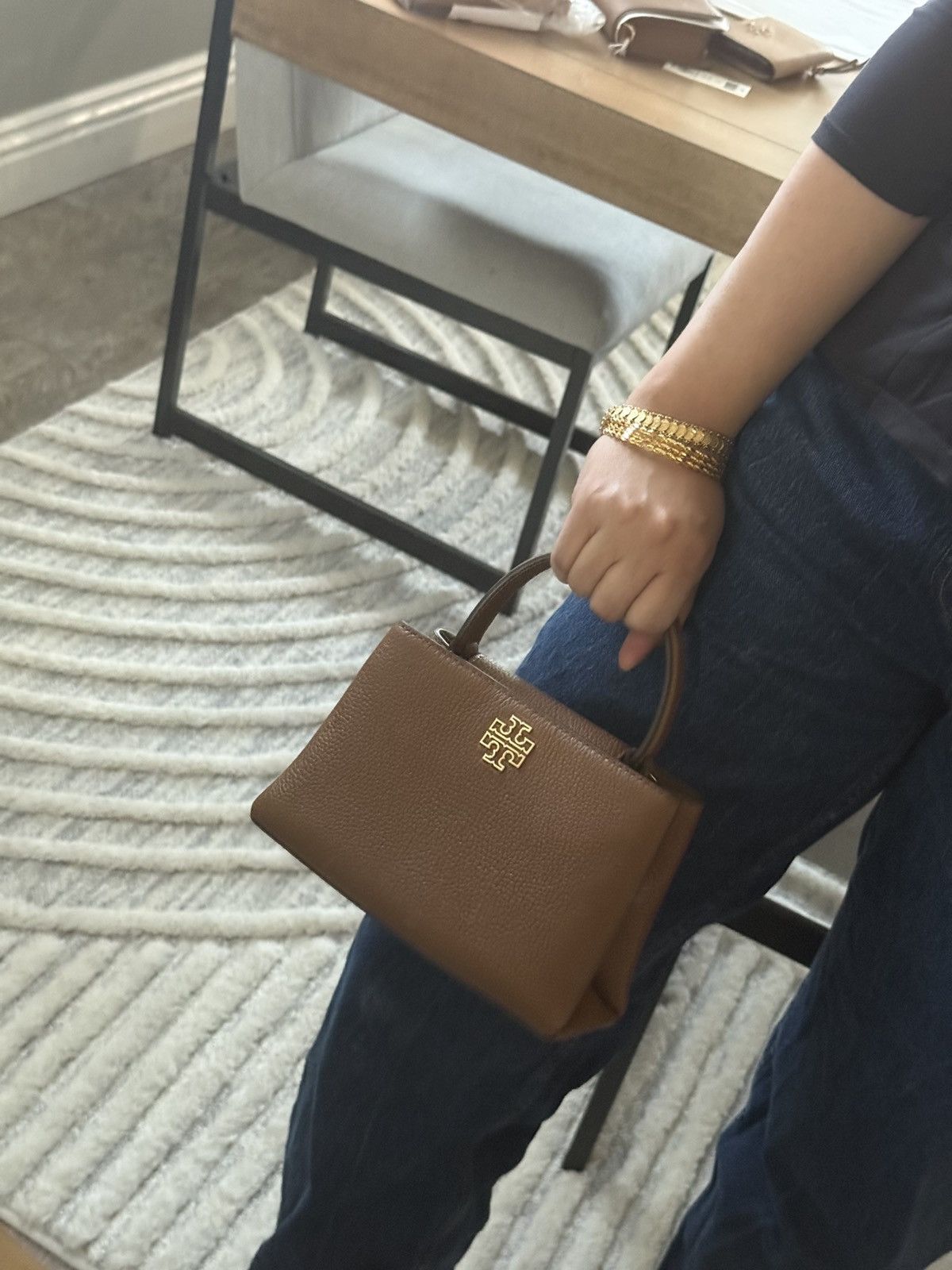 Tory Burch New Tory Burch Britten Mini Satchel & cardholder In Moose Size ONE SIZE - 8 Thumbnail