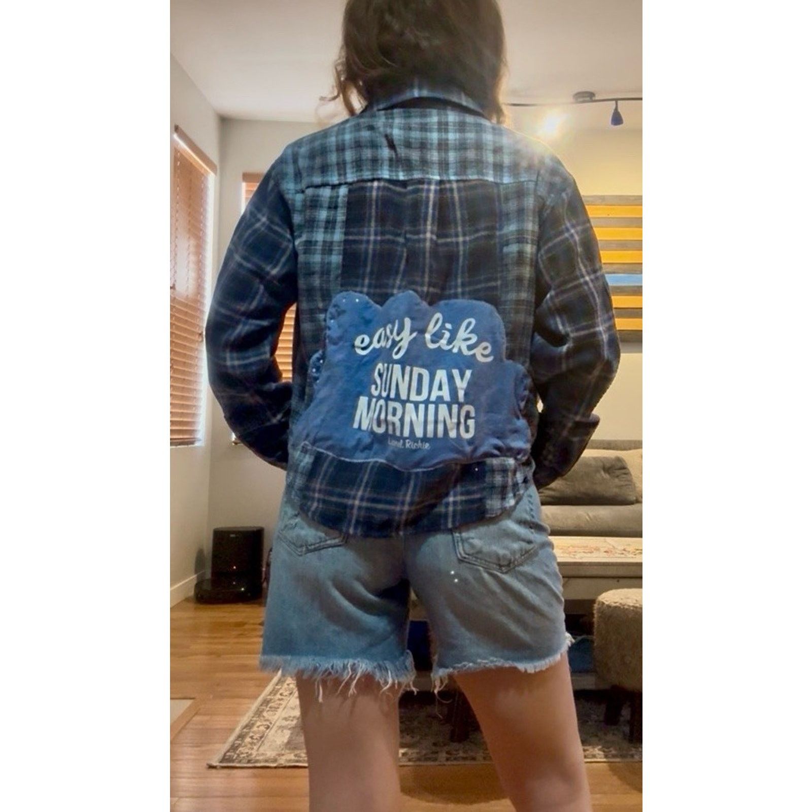 Other LIONEL RICHIE Sunday Morning Upcycled Flannel Vintage Retro Size S / US 4 / IT 40 - 1 Thumbnail