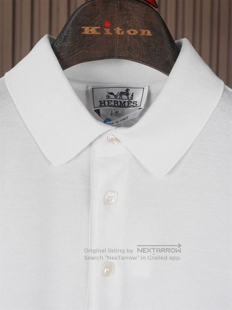 Hermes Hermes White Slim Fit Short Sleeve Polo Size US M / EU 48-50 / 2 - 3 Thumbnail