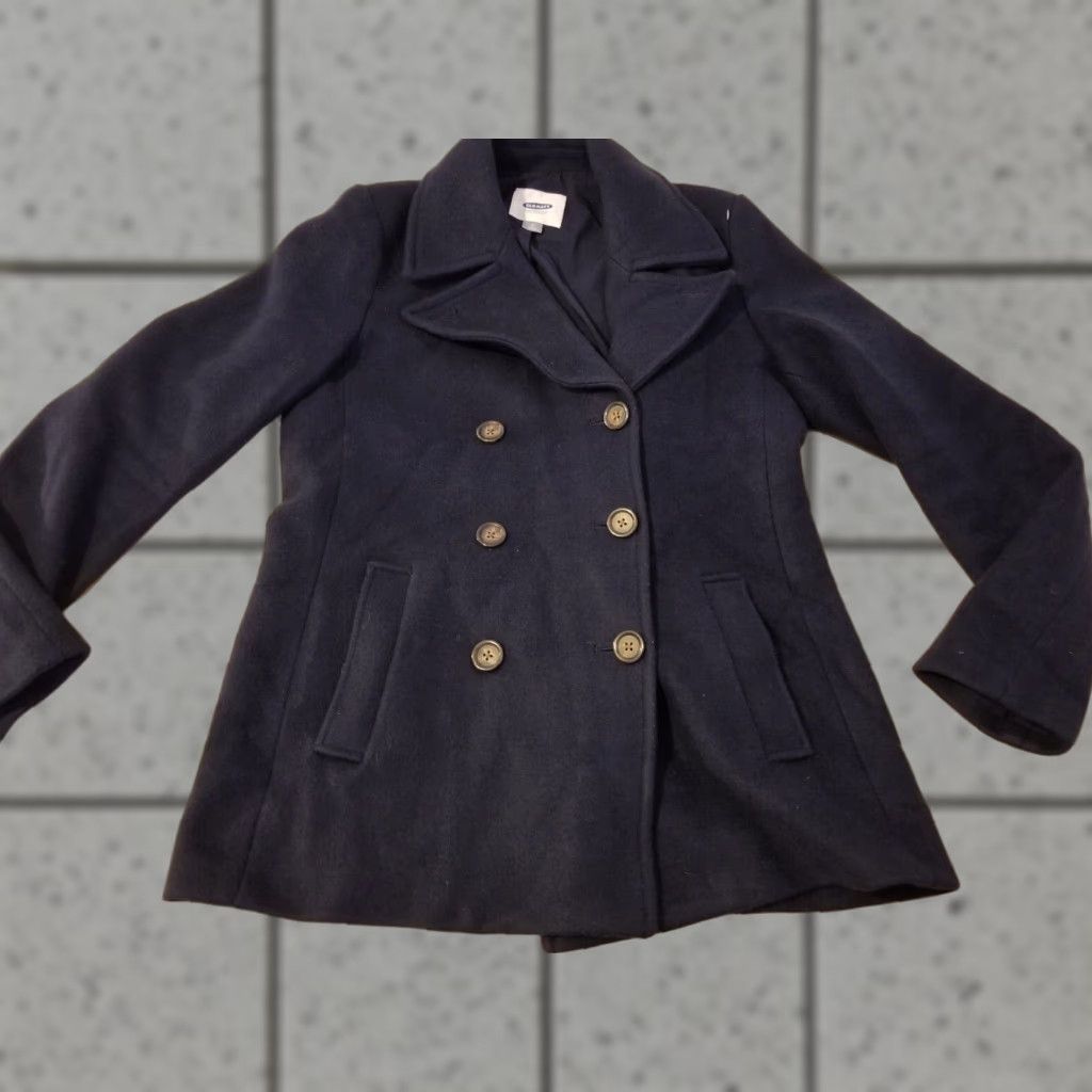 Old Navy Womens Old Navy Pea Coat Wool Coat Navy Blue M Medium Jacket Womens Size M / US 6-8 / IT 42-44 - 1 Thumbnail