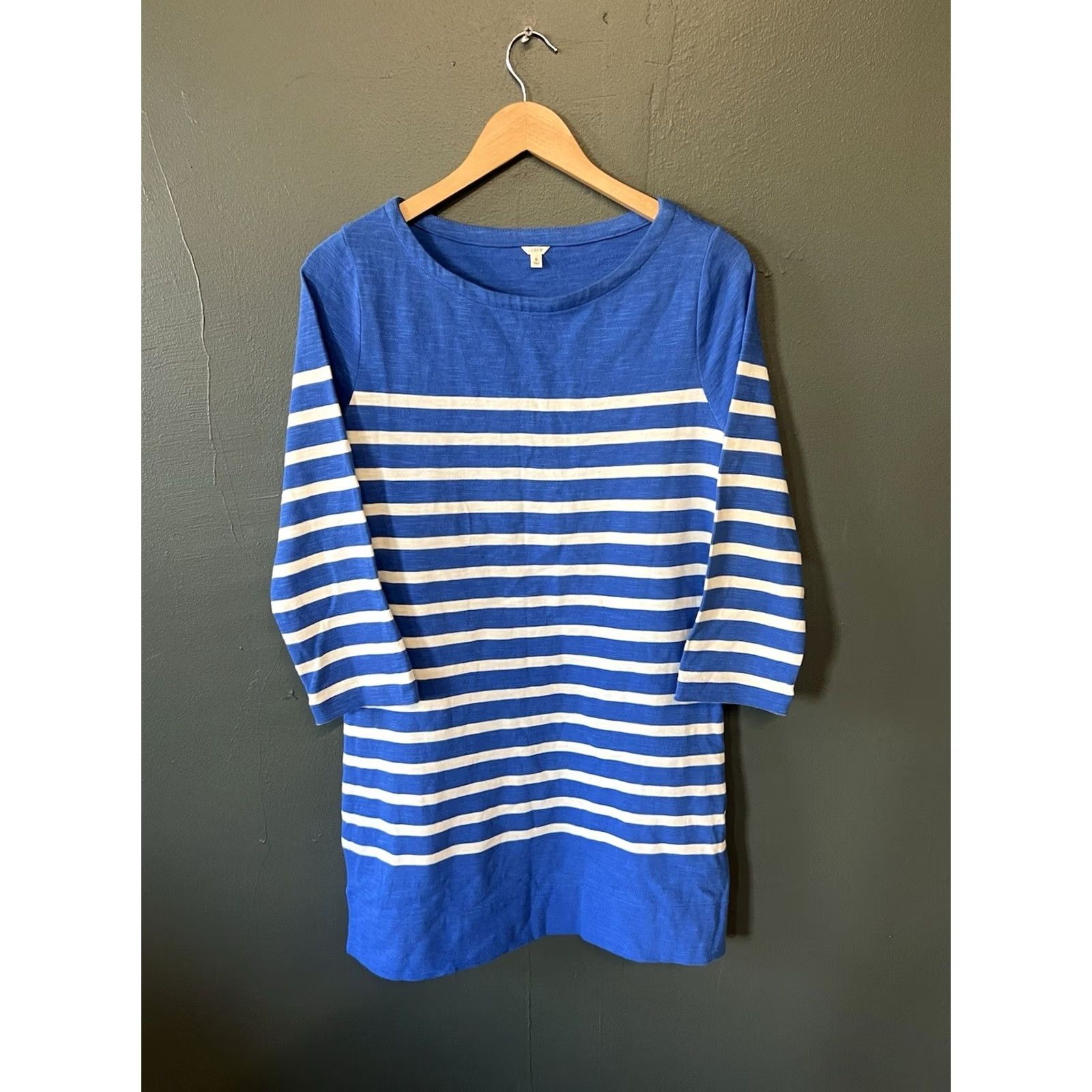 J.Crew J. Crew Womens Blue Striped Midi Knit Dress Size Small - Used - - Regular - China Size S / US 4 / IT 40 - 2 Thumbnail