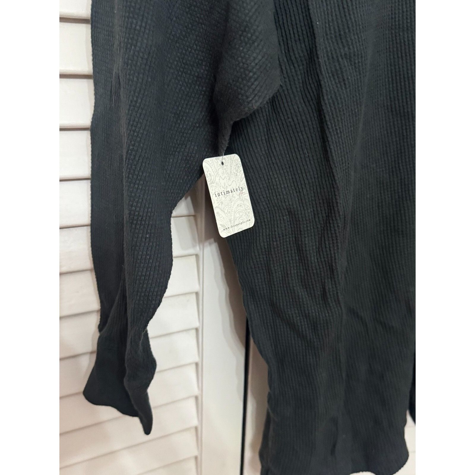 Free People NEW Free People Intimately Women Medium Black Waffle Pullove Size M / US 6-8 / IT 42-44 - 8 Thumbnail