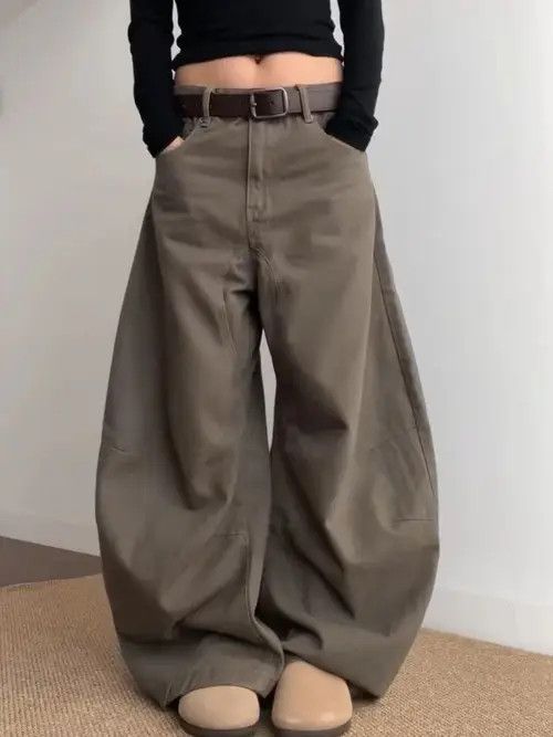 Japanese Brand × Jean Brown casual vintage wide-leg scimitar jeans y2k Size US 32 / EU 48 - 1 Thumbnail
