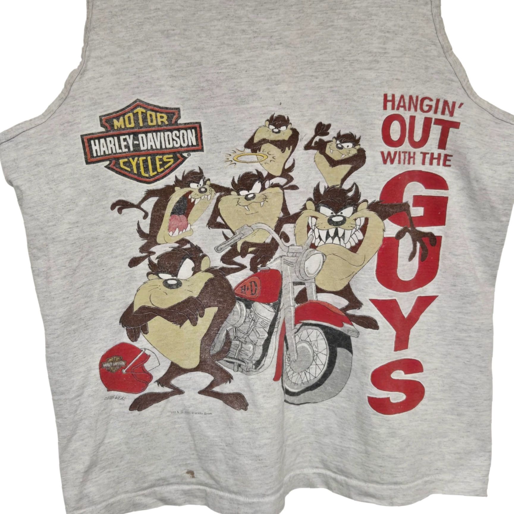 Harley Davidson VINTAGE Harley-Davidson Taz Graphic Tank Top Men's M Gray Logo 90s Biker Motorcycle Shirt Mens Size US M / EU 48-50 / 2 - 2 Thumbnail