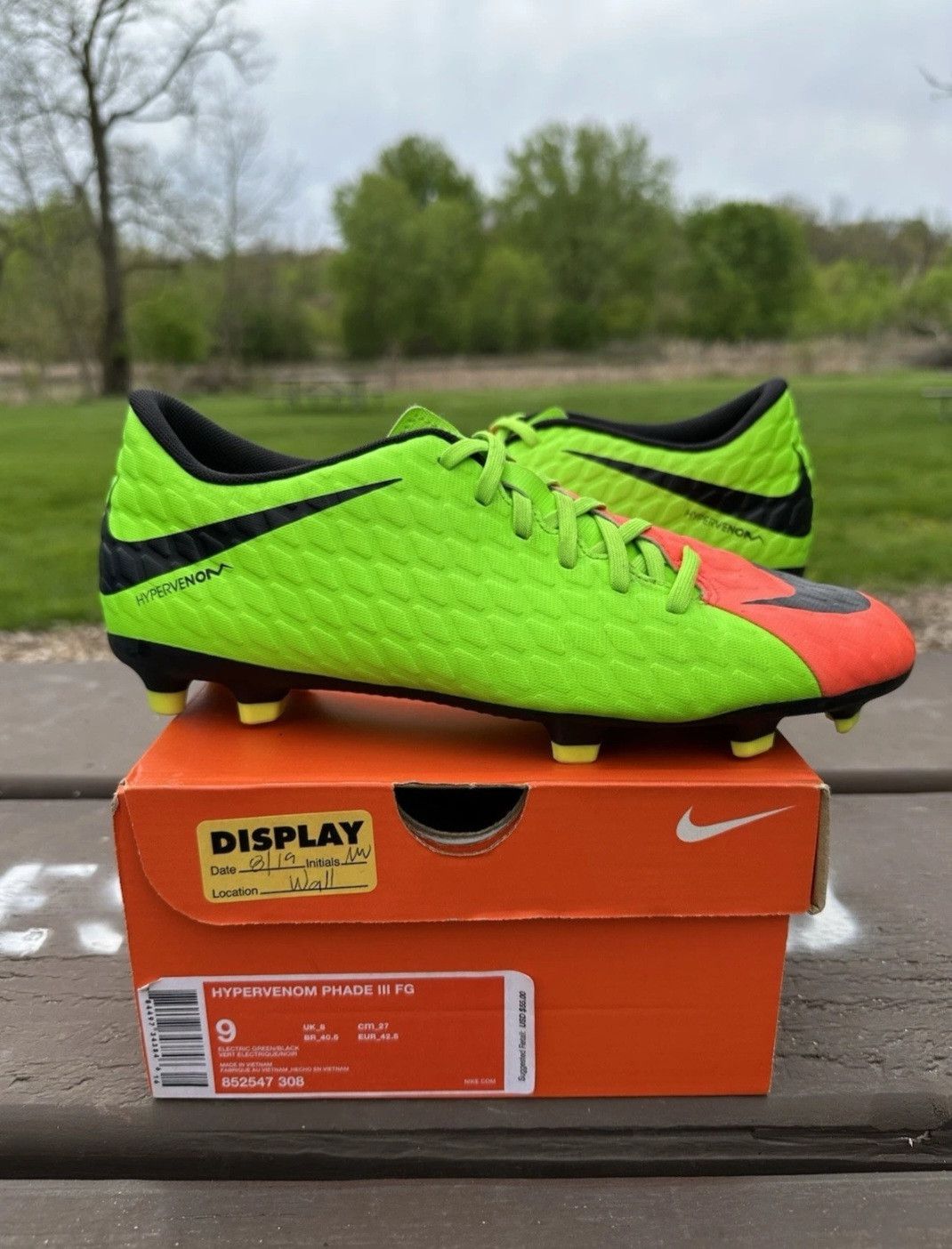 Nike Nike Hypervenom Phade 3 FG Electric Green / Black Size 9 Men Size US 9 / EU 42 - 2 Thumbnail