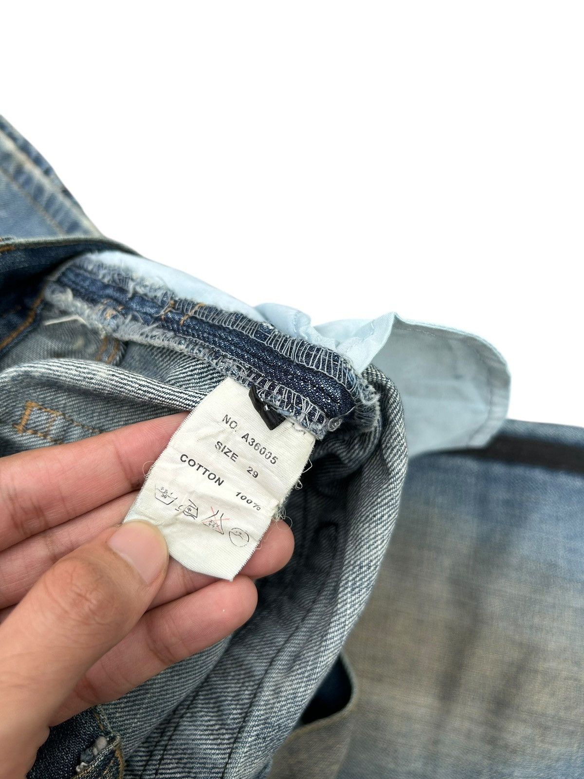 If Six Was Nine FLARE🔥 Xfrm Japanese Punk Bondage Rusty Faded Denim Jeans ☠️🎌 Size US 30 / EU 46 - 11 Thumbnail