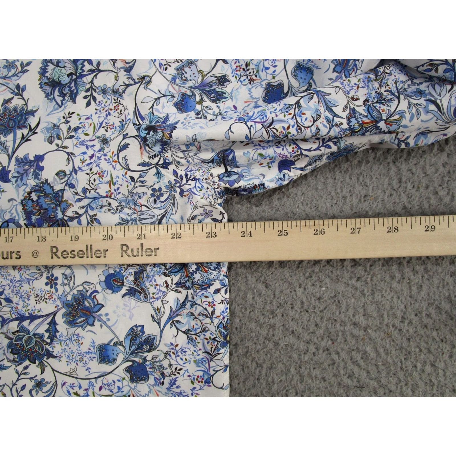 Vintage HAMMER MADE Button-Down Dress Shirt Mens Floral Blue 100% Cotton 42/16.5 Size 42R - 6 Thumbnail