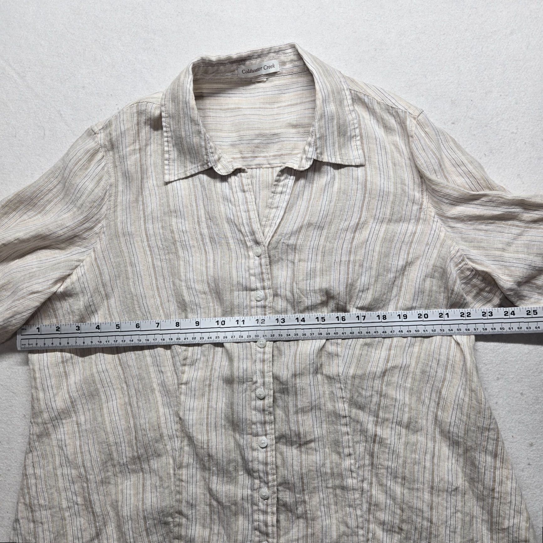 Coldwater Creek Coldwater Creek Shirt 1X Women Brown 3/4 Sleeve Button Up Blouse Casual Cotton Plus Size Size XL / US 12-14 / IT 48-50 - 3 Thumbnail