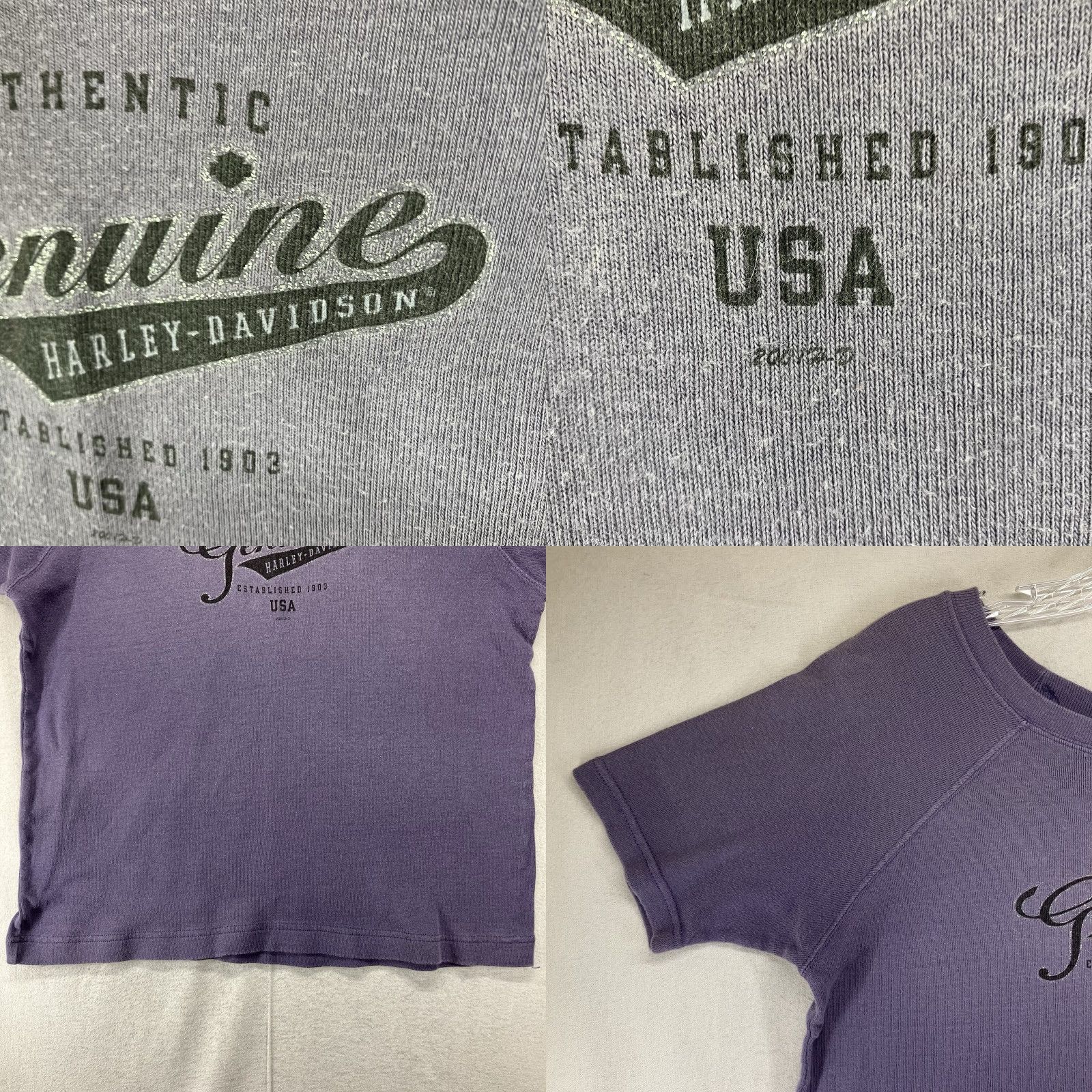 Harley Davidson VINTAGE Harley-Davidson T Shirt Women Purple Glitter 90s Y2K Biker Grunge Logo Crew Neck Short Sleeve Large Size L / US 10 / IT 46 - 8 Thumbnail