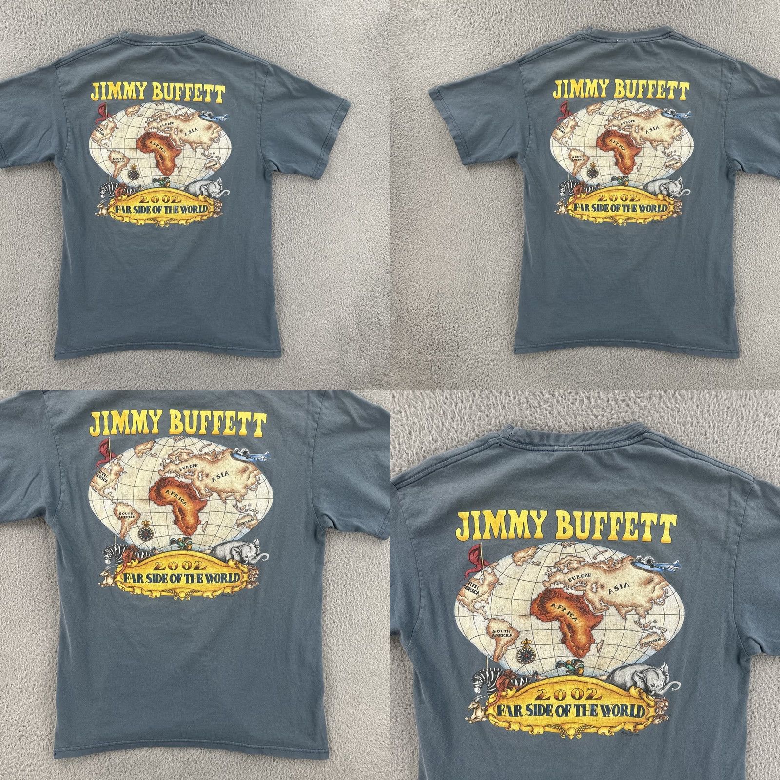 Vintage VINTAGE Sundog Men’s T-Shirt Graphic Print 2002 Jimmy Buffet Far Side Of The World Concert Tour Tee L Blue Mens Regular Short Sleeve Crew Neck Size US L / EU 52-54 / 3 - 10 Thumbnail