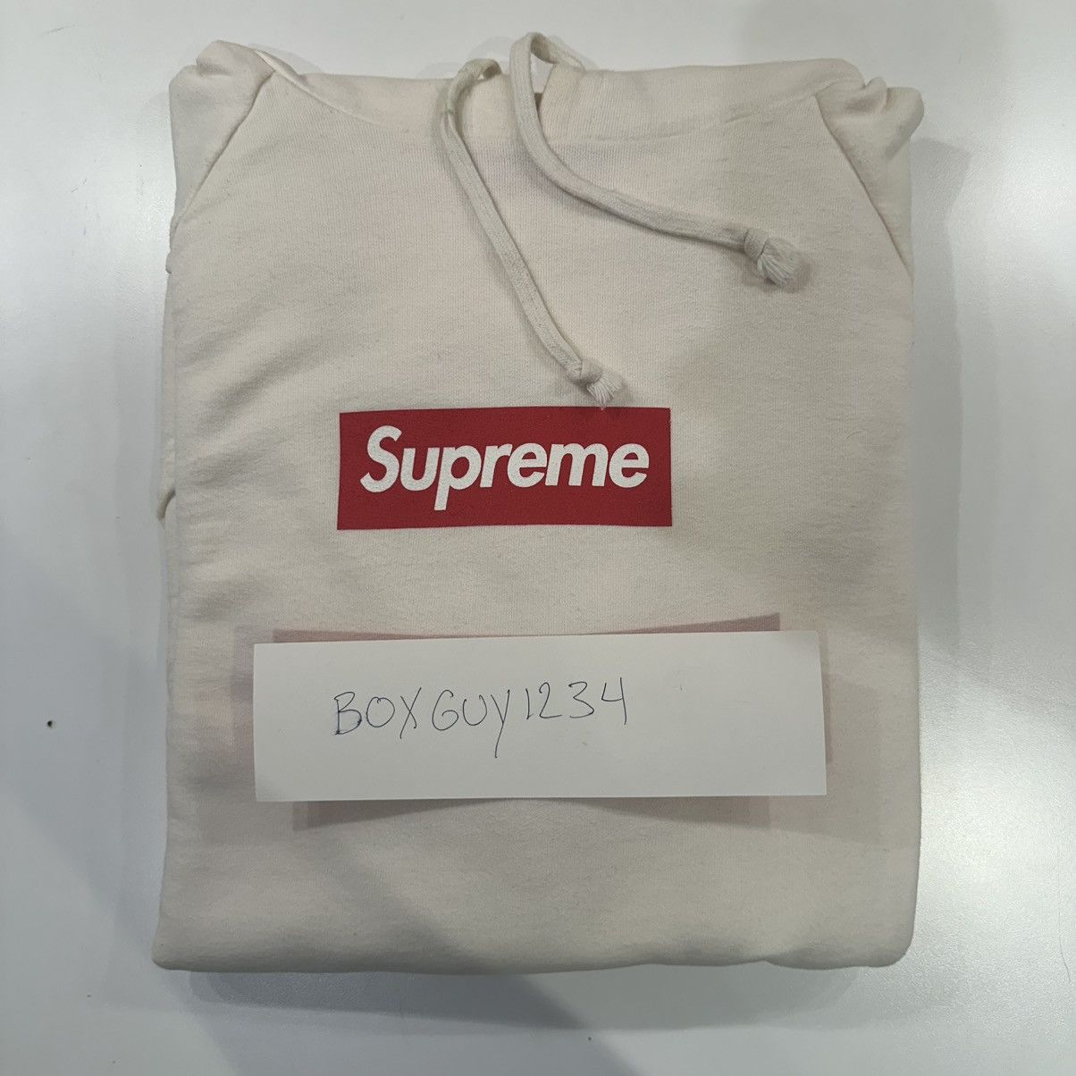Supreme 2007 Red/Cream Box Logo Hoodie Size US XL / EU 56 / 4 - 6 Thumbnail