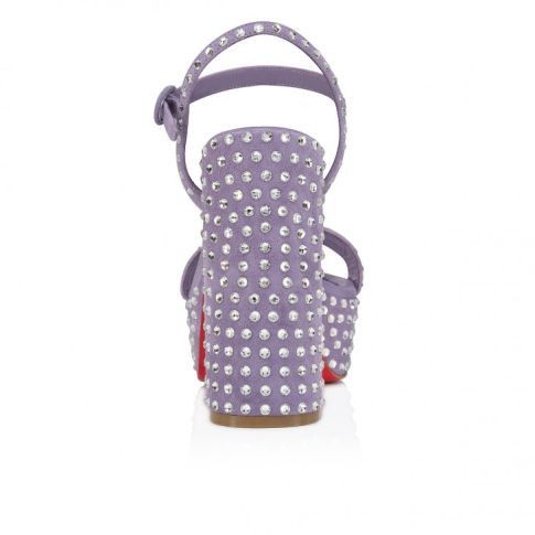 Christian Louboutin oc11z0125 Movid Jane Strass 130mm Sandals in Parme Size US 7.5 / IT 37.5 - 2 Thumbnail