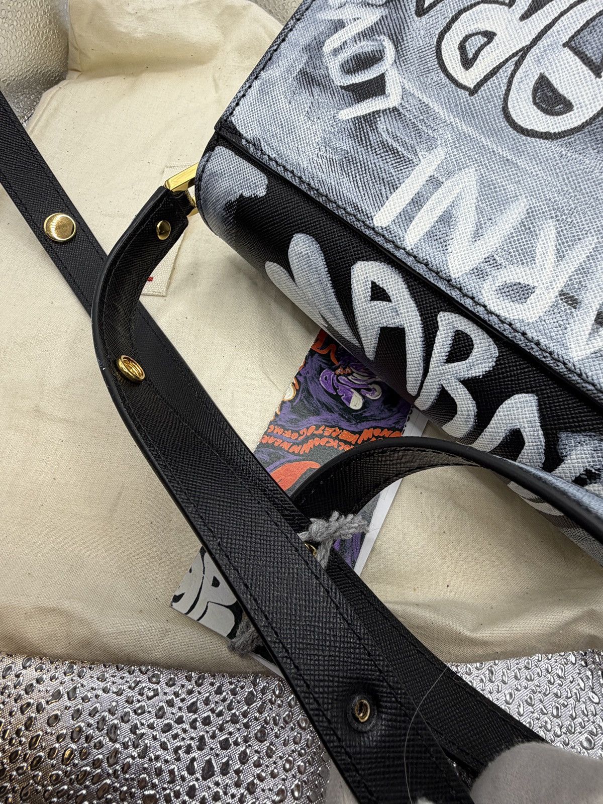 Marni Marni Love Graffiti Saffiano Leather Trunk Shoulder Bag Size ONE SIZE - 4 Thumbnail
