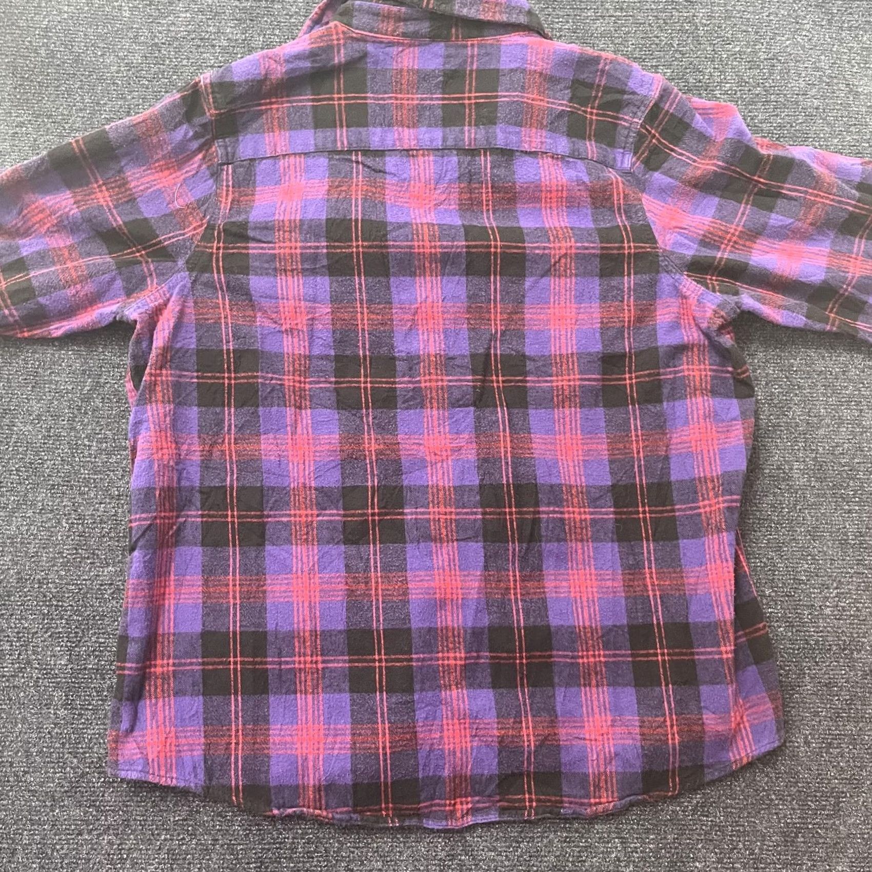 Vintage LL Bean Shirt Women Large Purple Plaid Long Sleeve Button Up Flannel Relaxed Fit Size L / US 10 / IT 46 - 3 Thumbnail