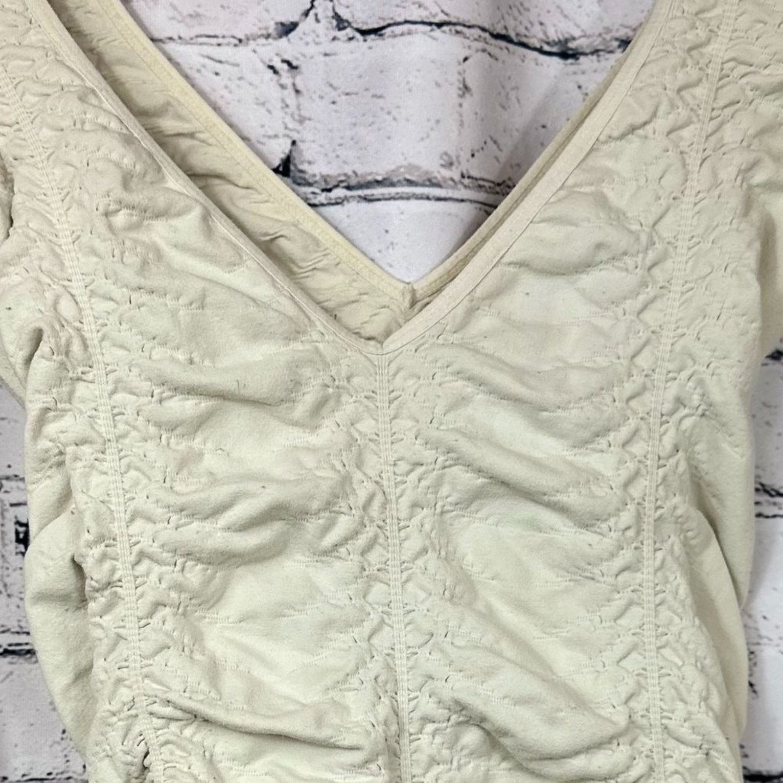 Free People Free People Intimately Ruched Bodysuit - Cream - size M/L Size ONE SIZE - 15 Thumbnail