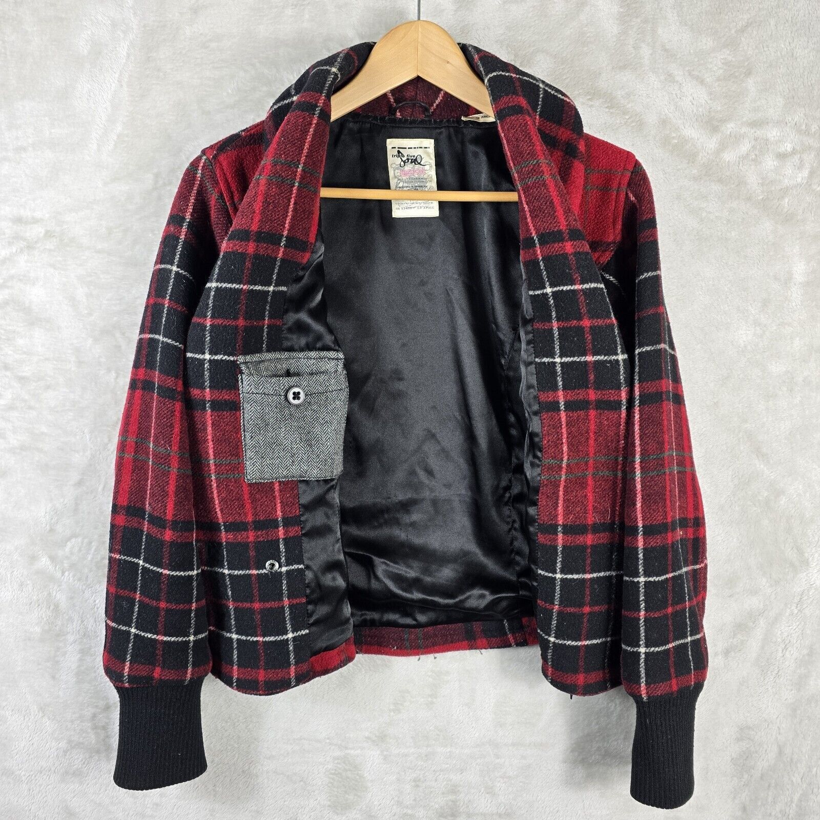 Triple 5 Soul Vtg Triple Five Soul Coat Women Medium Plaid Wool Jacket Size M / US 6-8 / IT 42-44 - 5 Thumbnail