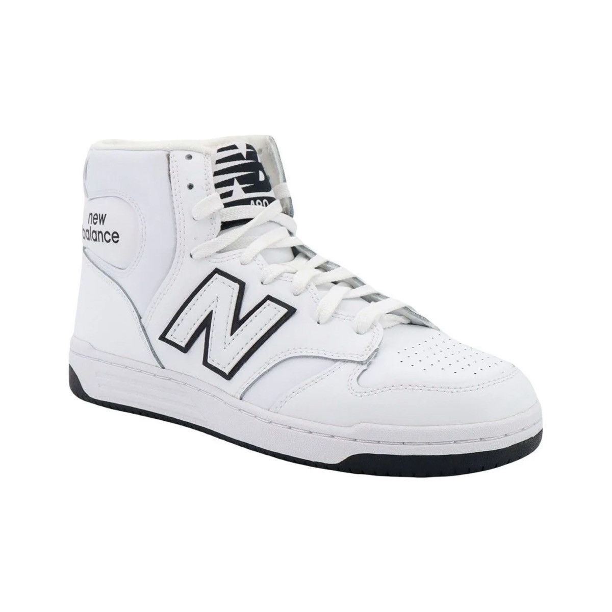 New Balance New Balance 480 White Black High Top Basketball Sneakers Size US 11 / EU 44 - 4 Thumbnail