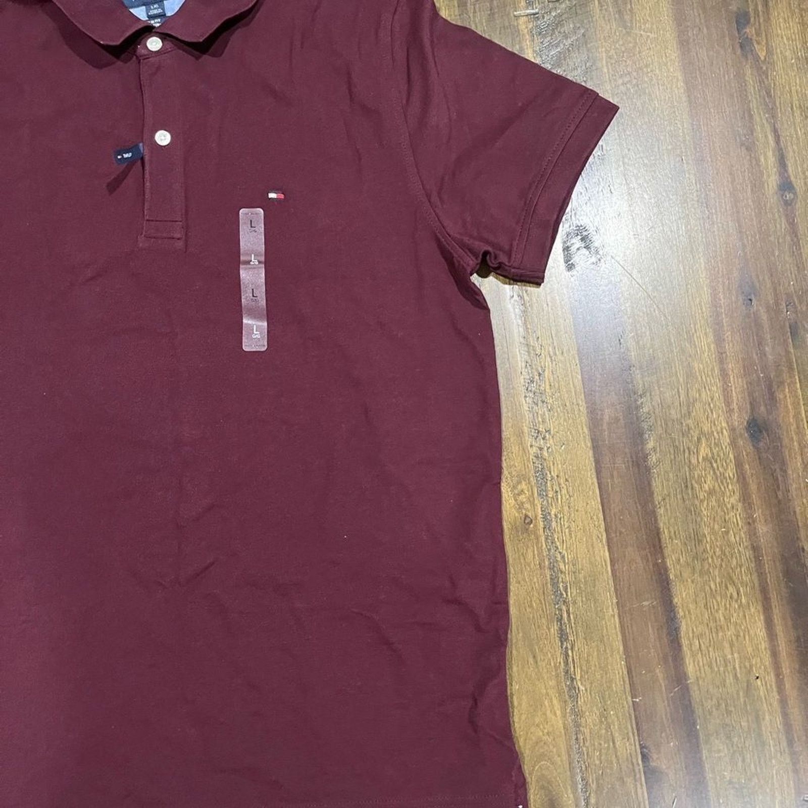 Tommy Hilfiger Tommy Hilfiger Men's Slim Fit Polo Maroon Red Size L Size US L / EU 52-54 / 3 - 3 Thumbnail