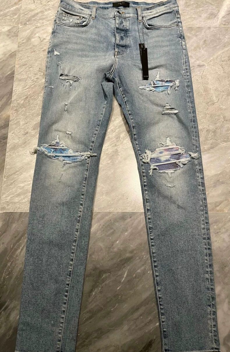 Amiri AMIRI Distressed Patchwork Blue Jeans - dmc Size US 36 / EU 52 - 1 Thumbnail