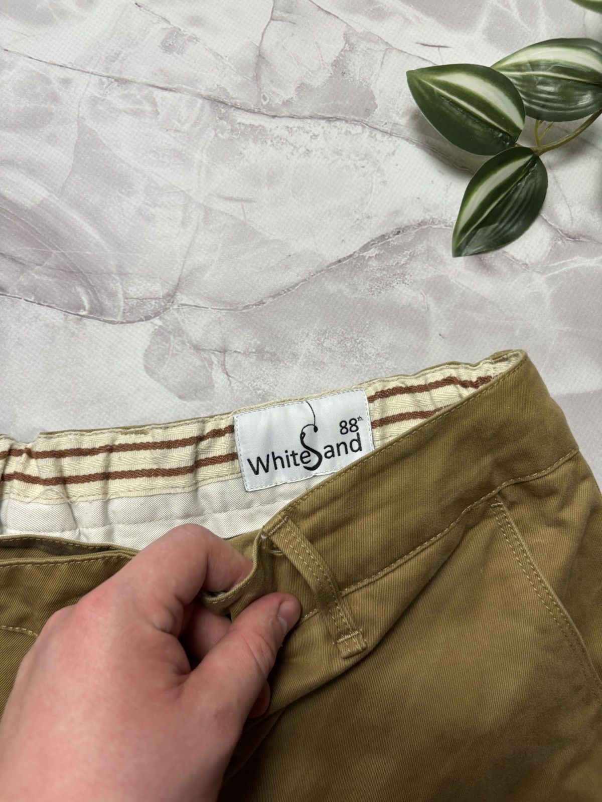 Other White Sand Belted Chino Pants Quiet Luxury Brown Mens 50 Size US 34 / EU 50 - 12 Thumbnail