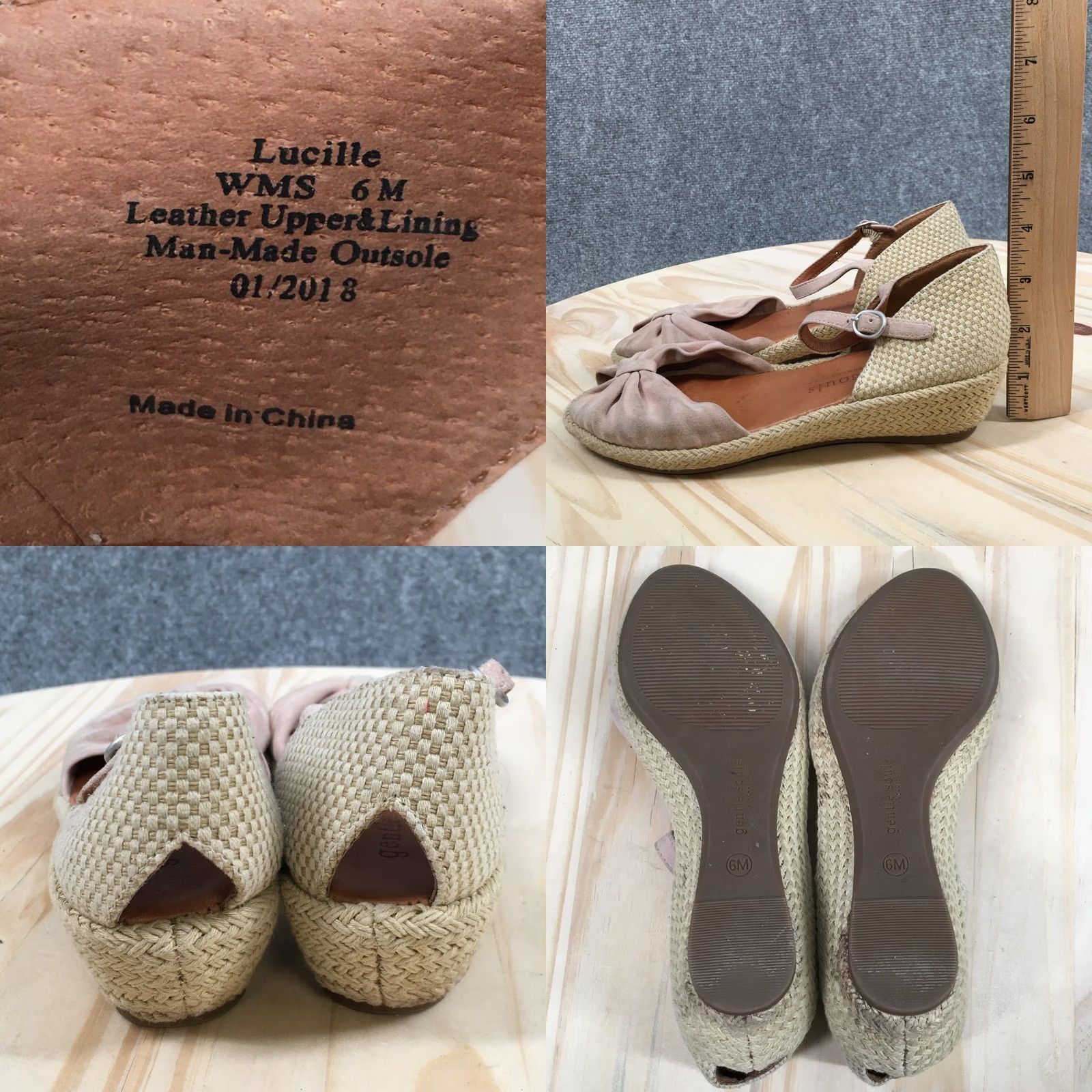 Vintage Gentle Souls by Kenneth Cole Sandals Womens Lucille Espadrille Pink Leather Size US 6 / IT 36 - 9 Thumbnail
