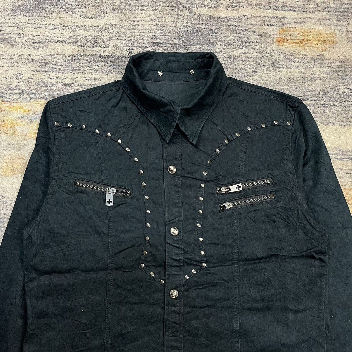 If Six Was Nine × Japanese Brand × Le Grande Bleu (L.G.B.) Vintage Batsu studio embroidery skull studed shirt Size US L / EU 52-54 / 3 - 3 Thumbnail
