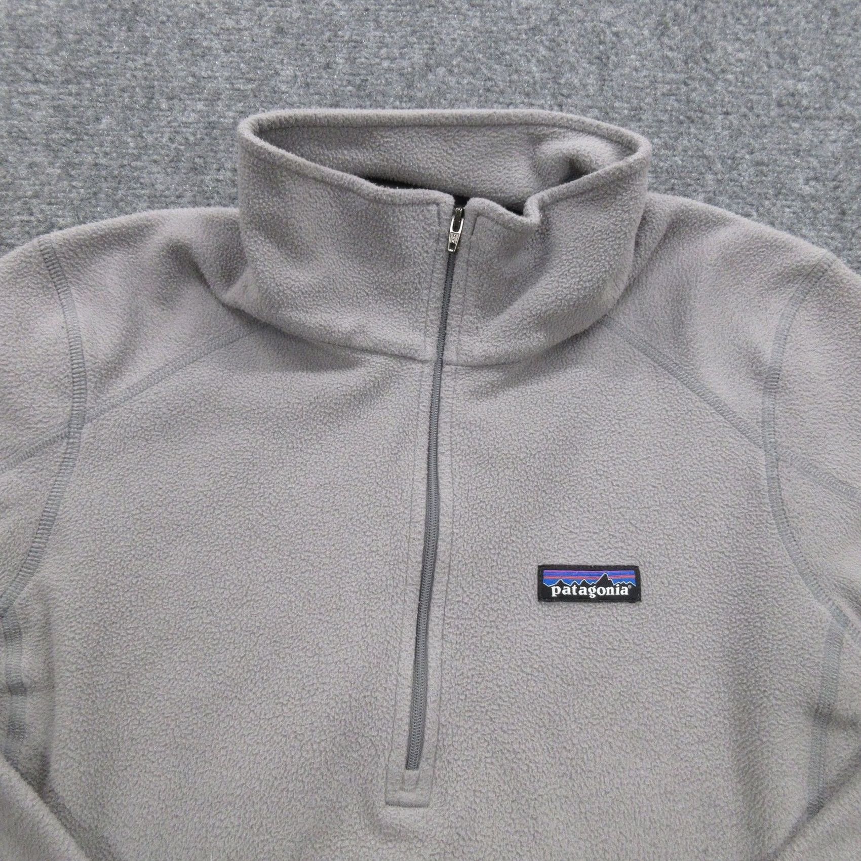 Patagonia Patagonia Pullover Womens Medium Gray Quarter Zip Fleece Embroidered Tiger Logo Sweater S/Sactive? Size M / US 6-8 / IT 42-44 - 3 Thumbnail